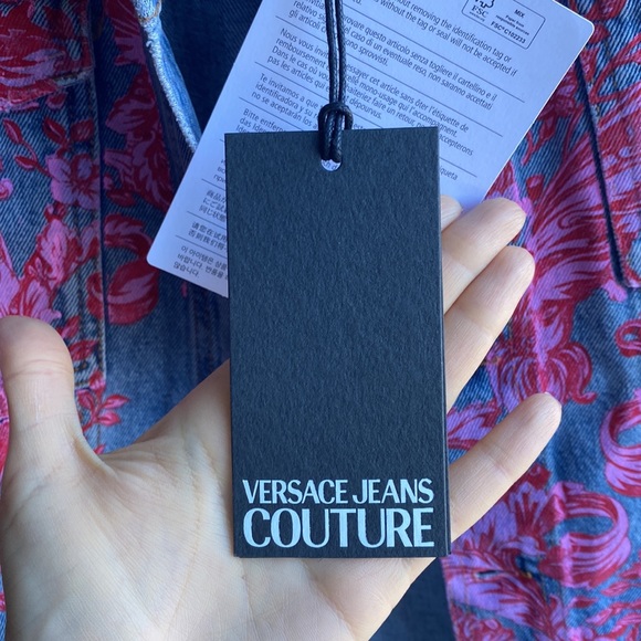 Versace Jeans Couture Pink Baroque Denim Vest - Picture 5 of 12